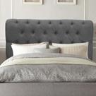 Cabeceira Estofada Paris 90cm Solteiro Para Cama Colchão Box Quarto Linho Cinza - Aurora Line