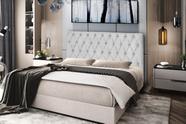Cabeceira Estofada Perola Suede 193 cm King Size