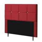 Cabeceira Estofada Poliana 100CM Solteiro Strass Suede Vermelho - D A DECOR Cabeceira Estofada Poliana 100CM Solteiro Strass Suede Vermelho - D A DECOR