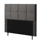 Cabeceira Estofada Poliana 140CM Casal Strass material sintético Cinza - D A DECOR