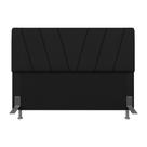 Cabeceira Estofada Queen Bragança Suede Preto - Móveis Arapongas
