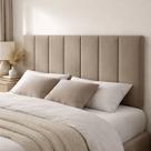 Cabeceira Estofada Queen Tecido Em Veludo Suede Liso 160x60cm Cor Bege - Modelo Vertically