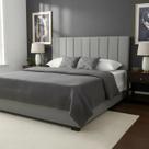 Cabeceira Estofada Queen Vertically 160x60cm Na Cor Cinza - Produto em MDF de Alta Qualidade
