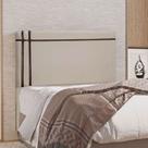 Cabeceira Estofada Royal 140cm Linho com Fita Marrom Claro Shop das Cabeceiras