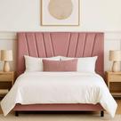 Cabeceira Estofada Solteirão 100 Cm Noah Em Suede E Frame Cor:rosê