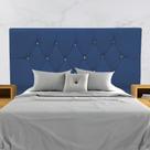 Cabeceira Estofada Solteiro 90 Cm Dante Com Frame Suede Azul Marinho