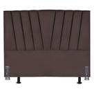 Cabeceira Estofada Solteiro 90 Cm Ludmilla Em Linho Com Frame Marrom