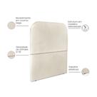 Cabeceira Estofada Solteiro Alana 90cm material sintético Bege