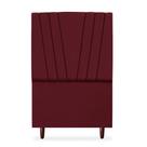 Cabeceira Estofada Solteiro Belgica 90cm Suede Vinho