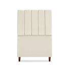 Cabeceira Estofada Solteiro Carla 90 cm Suede Bege com Frames