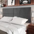 Cabeceira Estofada Suede Para Cama Box Casal Queen 1,60 Capri - Cinza - Lojas RPM