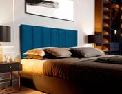 Cabeceira Estofada Suspensa para Cama Queen 1,60 Metros - Azul Suede Cabeceira Estofada Suspensa para Cama Queen 1,60 Metros - Azul Suede