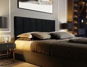Cabeceira Estofada Suspensa para Cama Queen 1,60 Metros - Preto material sintético