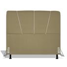 Cabeceira Estofada Topázio 160 cm Para Cama Box Quarto Queen Size Luxo Suede Bege