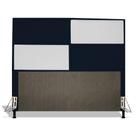 Cabeceira Estofada Tóquio 140 cm Para Cama Box Quarto Casal Suede Azul Marinho Sintético Branco