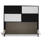 Cabeceira Estofada Tóquio 140 cm Para Cama Box Quarto Casal Suede Preto Sintético Branco