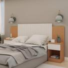 Cabeceira Extensível Cama Casal ou Queen c/2 Mesas de Cabeceira 0590 Roma Genialflex
