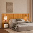 Cabeceira Extensível Casal/Queen/King com 2 Mesas de Cabeceira 100% MDF Frida Madetec Cor:Cinamomo / Off White