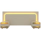 Cabeceira extensível Gelius Innova 02 mesa de cabeceira para cama box de Casal 138 cm, Queen 158 cm e King 193 cm OFF White