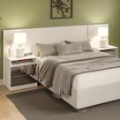 Cabeceira Extensível Madesa com 2 Mesas Laterais com Espelho