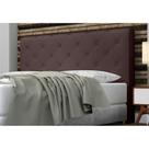 Cabeceira Giovana Cama Box Casal Super King 195cm Botões material sintético Marrom - DS Estofados