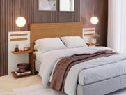 Cabeceira Grecia Para Cama Box 3 Tamanho, Solteiro, Casal E Casal Queen Nature/Off
