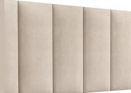 Cabeceira Imperial painéis verticais, Areia, Design Moderno, 1.60 Casal cama box