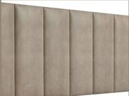 Cabeceira Imperial painéis verticais, Bege, Design Moderno, 1.60 Casal cama box