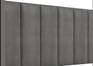 Cabeceira Imperial painéis verticais, Cinza, Design Moderno, 1.60 Casal cama box