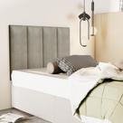 Cabeceira Isis Clássica Painel Dobrável Estofada Cama Box Solteiro 0,90 cm Marfim