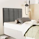 Cabeceira Isis Painel Dobrável Modulada Cama Box Solteiro 0,90 cm Cinza