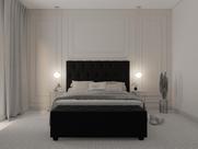 Cabeceira Italia Estofada Com Pés E Recamier Com Baú Para Cama Queen