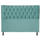 Cabeceira Jade 160Cm Para Cama Box Queen Suede Azul Turquesa