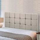 Cabeceira Julia Cama Box Casal 140cm Estofada Veludo Bege Marfim Star Confort