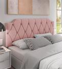 Cabeceira Kelly Suede Estofada para Cama Box de Casal 140x54cm Opções de Cores