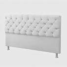 Cabeceira King 195cm Painel Estofada em material sintético Branco Moderna e Sofisticada