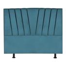 Cabeceira King Cama Box Estofada 195 Cm Antonella Suede azul Turquesa