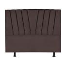 Cabeceira King Cama Box Estofada 195 Cm Antonella Suede marrom