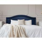 Cabeceira King Curva Luxo 193x60 material sintético Azul - Tachas Fumê
