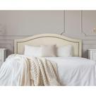 Cabeceira King Curva Luxo 193x60 material sintético Off White - Tachas Fumê