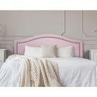 Cabeceira King Curva Luxo 193x60 material sintético Rosa - Tachas Fumê