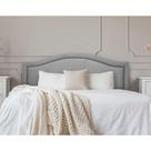 Cabeceira King Curva Luxo 193x60 Suede Cinza - Tachas Fumê