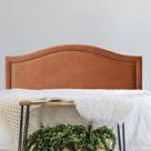 Cabeceira King Estofada para Cama Box Curva Luxo com Tachas 193x60cm Laranja Terracota/Fumê Cabeceira King Estofada para Cama Box Curva Luxo com Tachas 193x60cm Laranja Terracota/Fumê