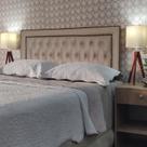 Cabeceira King Estofada Sophia Diamond 2 Suede Bege 195 x 120 RBL