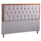 Cabeceira King Luxo Diamante LInho com Detalhe em Madeiras Mac Interiores