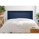 Cabeceira King Reta Luxo 193x60 material sintético Azul - Tachas Fumê