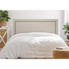 Cabeceira King Reta Luxo 193x60 material sintético Off White - Tachas Fumê