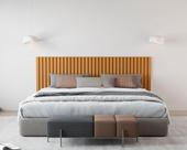 Cabeceira King Suspenso Ripada 215cm 100% MDF Maracá Bege
