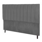 Cabeceira Leblon Chumbo Estofada para Cama Box Casal 144Cm Quarto Luxo JBE Móveis