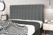 Cabeceira Leblon Chumbo Estofada para Cama Box Casal King Size 195Cm Quarto Luxo JBE Móveis Cabeceira Leblon Chumbo Estofada para Cama Box Casal King Size 195Cm Quarto Luxo JBE Móveis